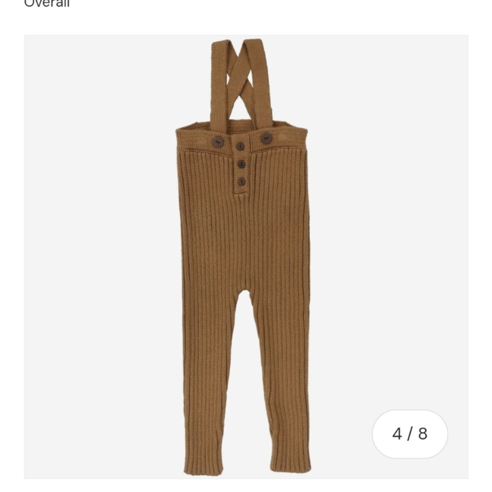 Lil Legs Chunky Knit Ribbed Overalls Size 3t